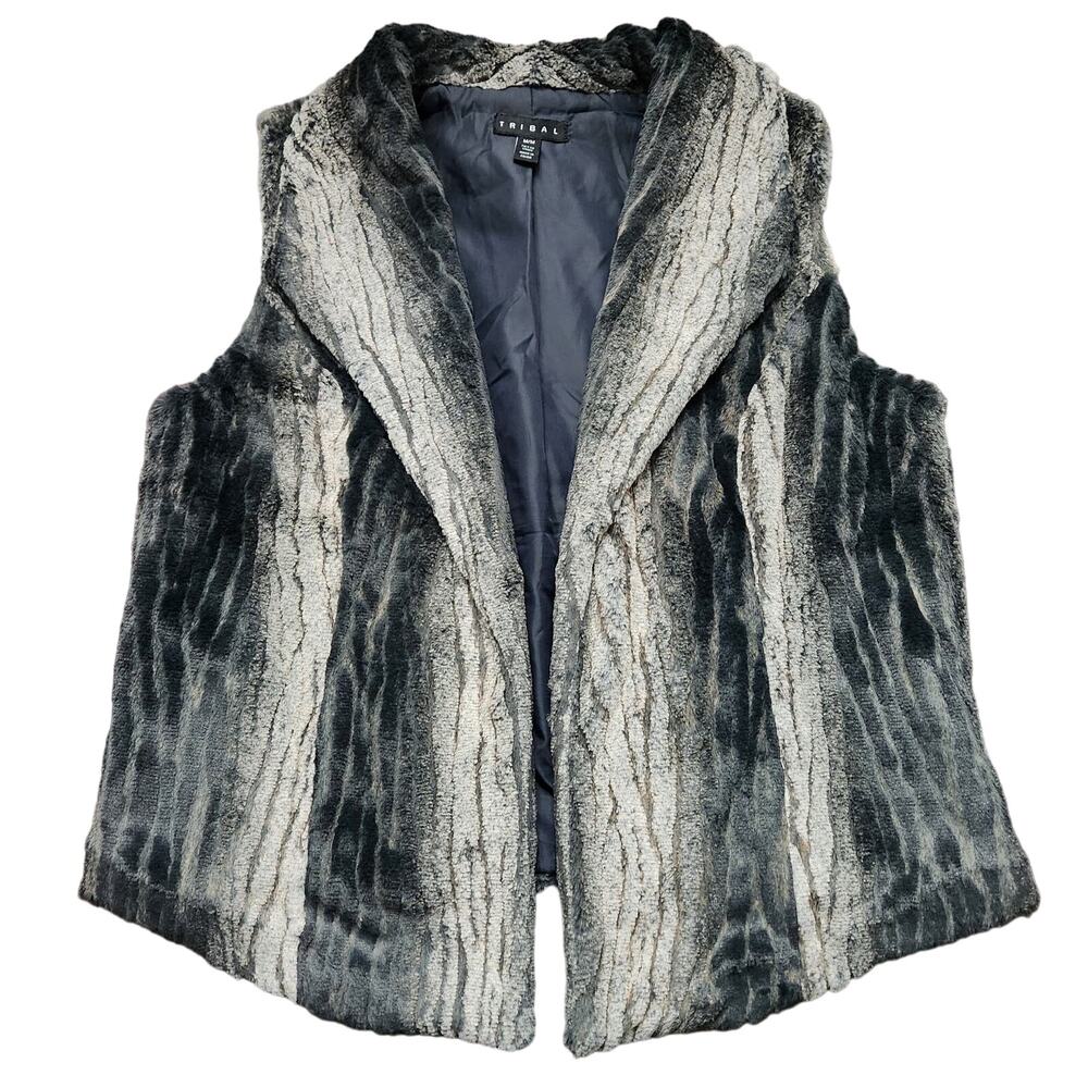 Tribal Faux Fur Vest Size Medium